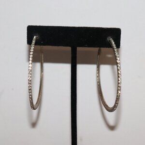 Sparkling rhinestone hoop earrings 2" Post